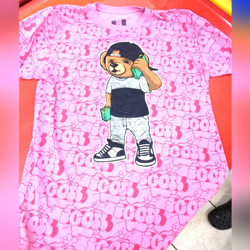 ʕ·ᴥ·ʔ Hustler Hollywood Pink Bear Graphic Tee